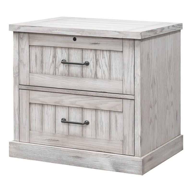 Bowery Hill Farmhouse Wood Lateral File With Locking File Drawer in White