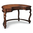 Bowery Hill Traditional Wood Crescent Writing Desk in Medium Brown