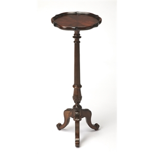 bowery hill wood traditional pedestal plant stand in cherry brown