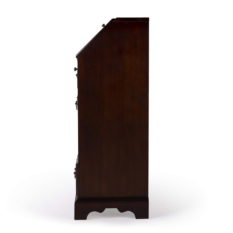 Bowery Hill Wood Cherry Finish Traditional Drop Front Secretary in