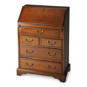 bowery hill modern solid wood brown finish danforth secretary desk
