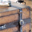 Bowery Hill Modern Wood Top Brown Finish Wood Trunk Coffee Table