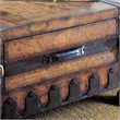 Bowery Hill Modern Wood Top Brown Finish Wood Trunk Coffee Table