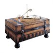Bowery Hill Modern Wood Top Brown Finish Wood Trunk Coffee Table