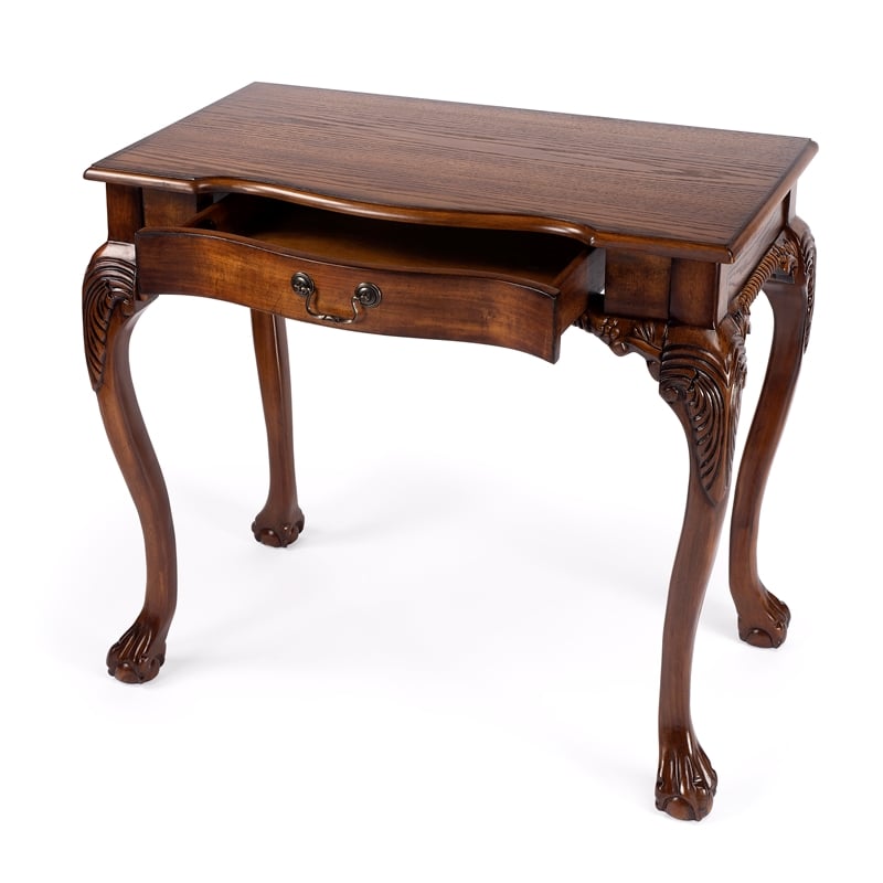 Bowery Hill Wood Traditional Writing Desk in Vintage Oak Finish