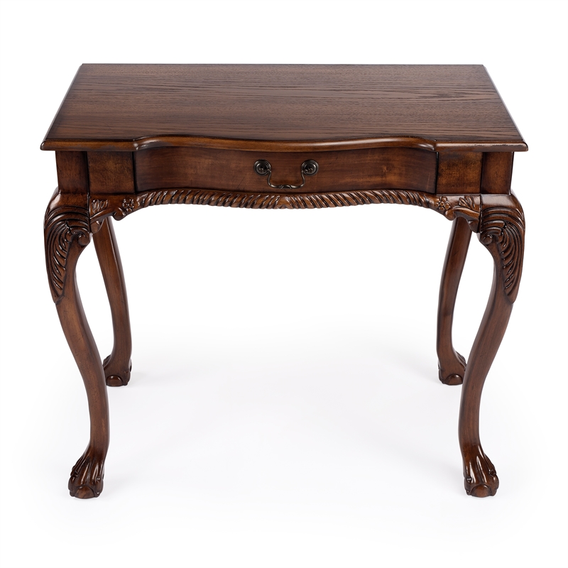 Bowery Hill Wood Traditional Writing Desk in Vintage Oak Finish