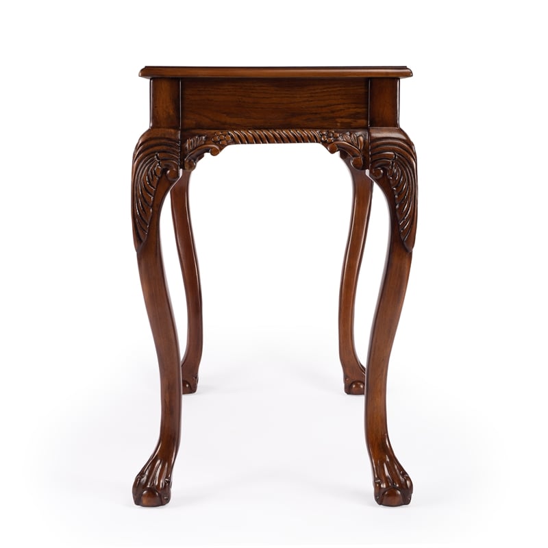 Bowery Hill Wood Traditional Writing Desk in Vintage Oak Finish