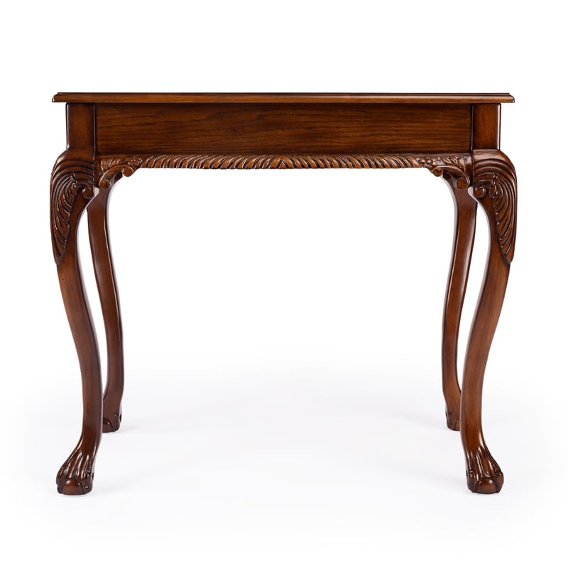 Bowery Hill Wood Traditional Writing Desk in Vintage Oak Finish