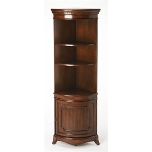 bowery hil traditional wood brown finish dowling corner cabinet