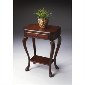 bowery hill traditional solid wood console table in cherry finish