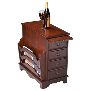 Bowery Hill Modern Solid Wood Top Magazine Table in Cherry Finish