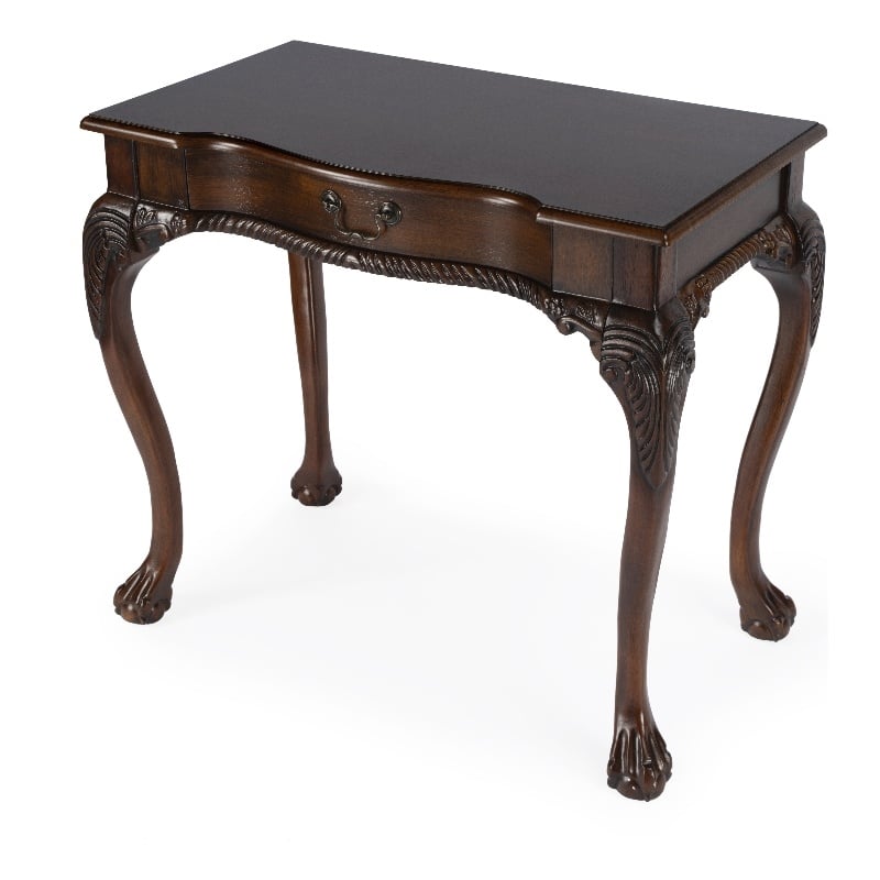 Bowery Hill Solid Wood Traditional Writing Desk in Cherry Finish