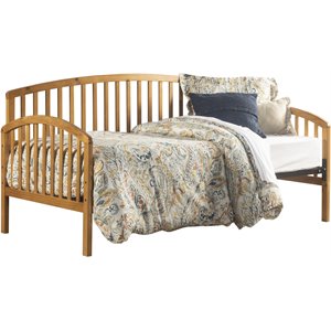 bowery hill modern twin wood spindle daybed with suspension deck in pine