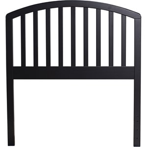bowery hill modern twin wooden spindle headboard in black finish