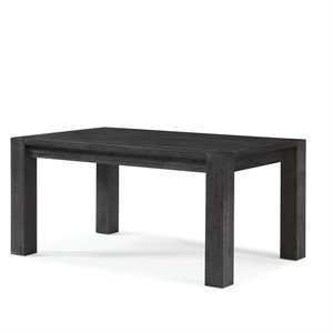 bowery hill contemporary / modern wood top black solid wood extendable table