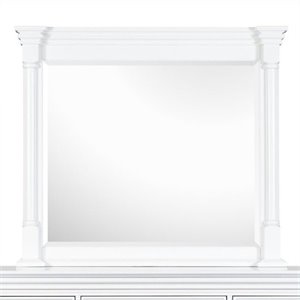 bowery hill transitional wood landscape mirror in white finish