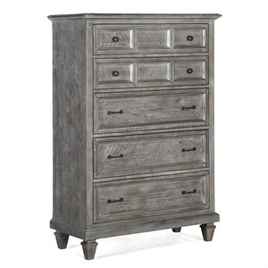 Bowery Hill Modern Wood 5 Drawer Chest in Dovetail Gray Finish