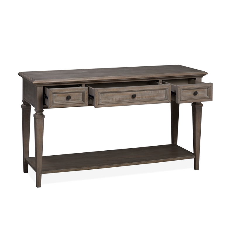 Bowery Hill Traditional Wood Gray Finish Rectangular Sofa Table