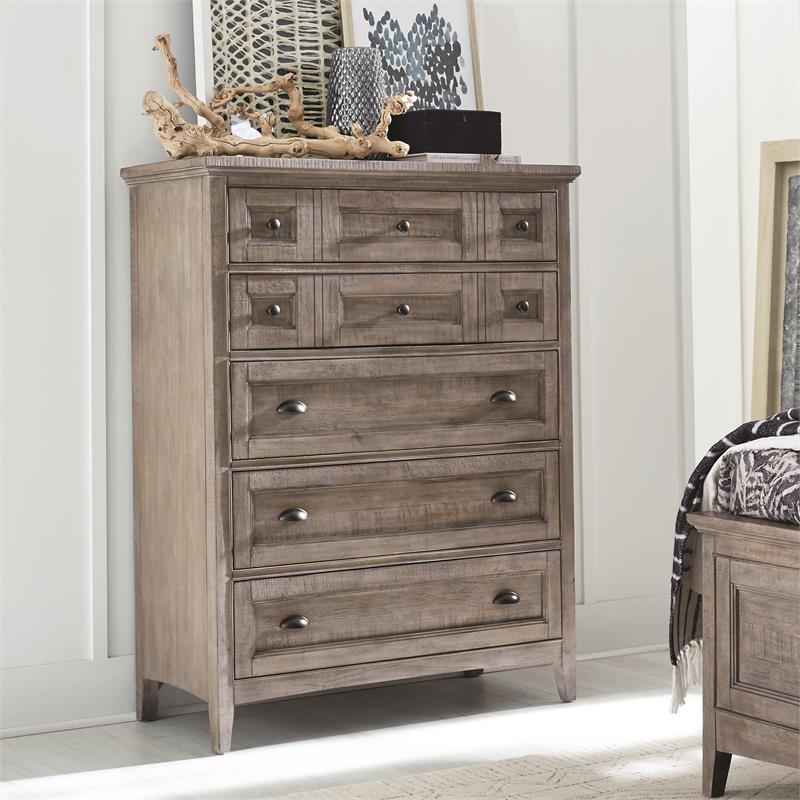 Bowery Hill Traditional styled Wood Drawer Chest in Brown Finish