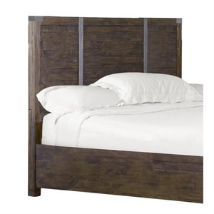 Bowery Hill Modern Wood Queen Panel Bed Headboard in Rustic Pine