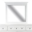 Bowery Hill Wood Relaxed Traditional Soft White Landscape Mirror