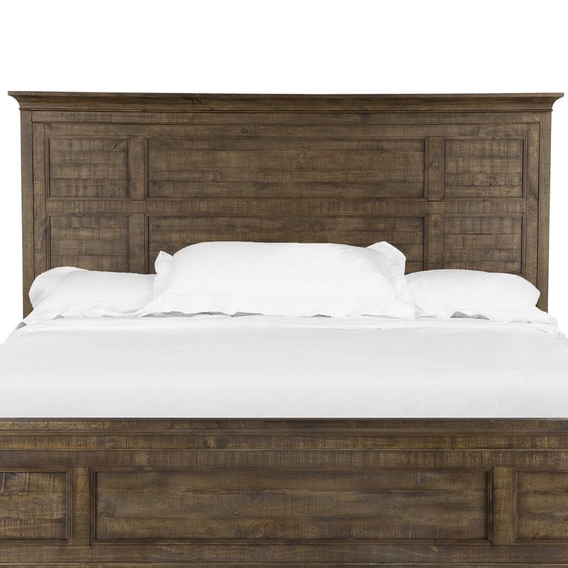 Bowery Hill Wood Traditional Toasted Nutmeg Queen Panel Headboard