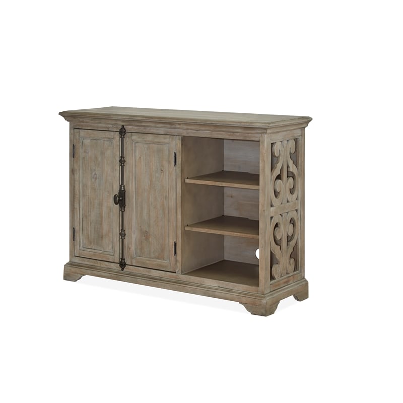 Bowery Hill Traditional Wood Gray Finish Tinley Park Printer Stand