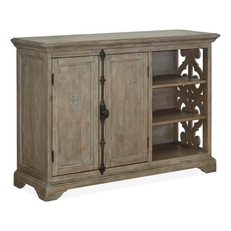 Bowery Hill Traditional Wood Gray Finish Tinley Park Printer Stand