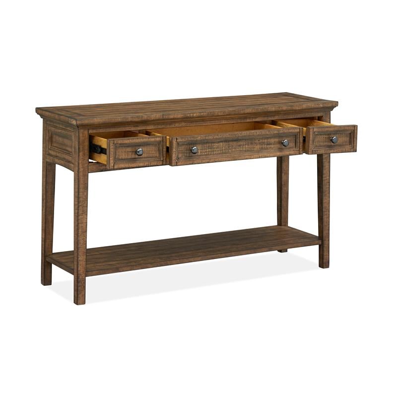 Bowery Hill Transitional Wood Brown Bay Creek Rectangular Sofa Table