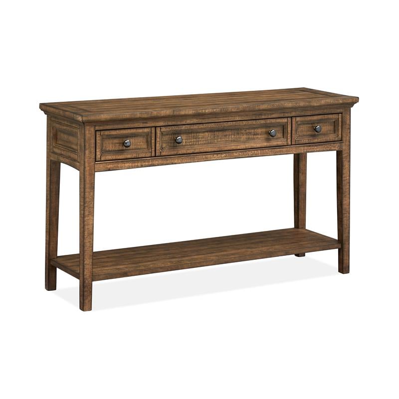 Bowery Hill Transitional Wood Brown Bay Creek Rectangular Sofa Table