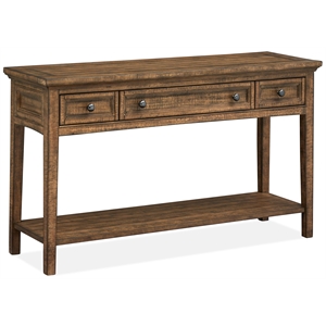 Bowery Hill Transitional Wood Brown Bay Creek Rectangular Sofa Table