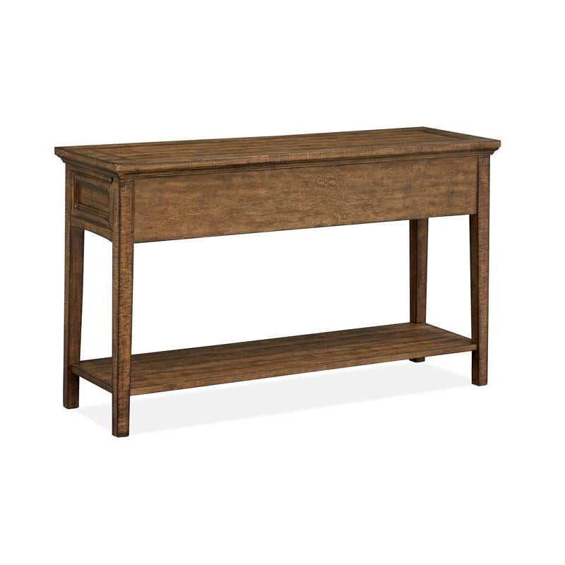 Bowery Hill Transitional Wood Brown Bay Creek Rectangular Sofa Table