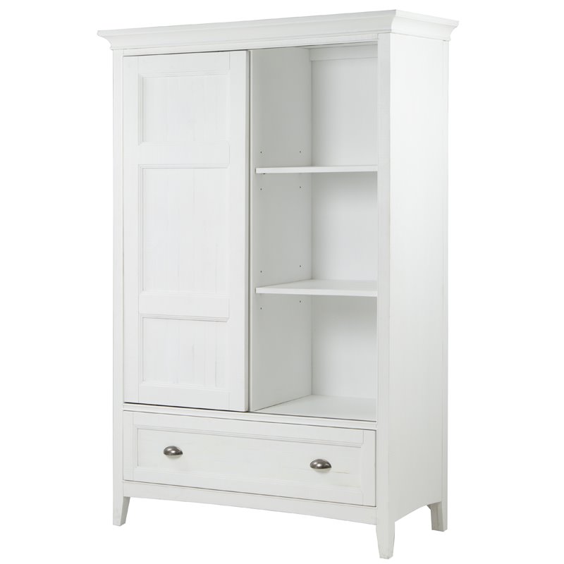 Bowery Hill Modern Wood Relaxed Traditional Soft White Sliding Door Chest