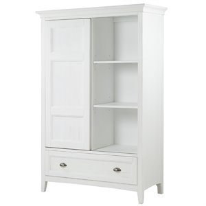 Bowery Hill Modern Wood Relaxed Traditional Soft White Sliding Door Chest