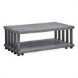 Bowery Hill Rustic Wood Top Natural Cocktail Table w/Casters Weathered Gravel
