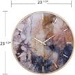 Bowery Hill Modern Engineered Wood Round Gold Frame Wall Clock