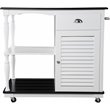 Bowery Hill Transitional Wooden Kitchen Cart in White and Black