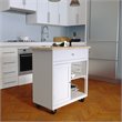 Bowery Hill Modern Wooden Kitchen Cart in Cool Gray and Natural
