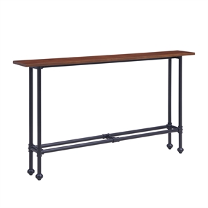 Bowery Hill Modern Console Table in Matte Black-Espresso Finish