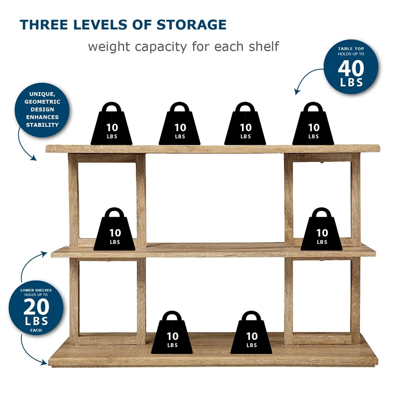 Bowery Hill Modern Geometric Console Table in Natural Finish