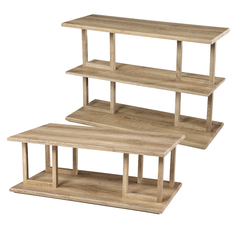 Bowery Hill Modern Geometric Console Table in Natural Finish