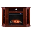 Bowery Hill Modern Touch Screen Wood Electric Corner Fireplace in Mahogany