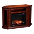 Bowery Hill Modern Touch Screen Wood Electric Corner Fireplace in Mahogany