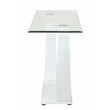 Bowery Hill Contemporary Glass Sofa Console Table with White Base