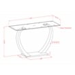 Bowery Hill Contemporary Glass Sofa Console Table with White Base