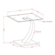 Bowery Hill Contemporary Glass End Table with Glossy White Base