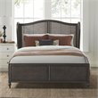 Bowery Hill Transitional Wood Queen Bed with Wing Back in Bronze
