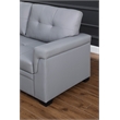 Bowery Hill Gray Vegan Faux Leather Reversible Sleeper Sofa with Storage Chaise