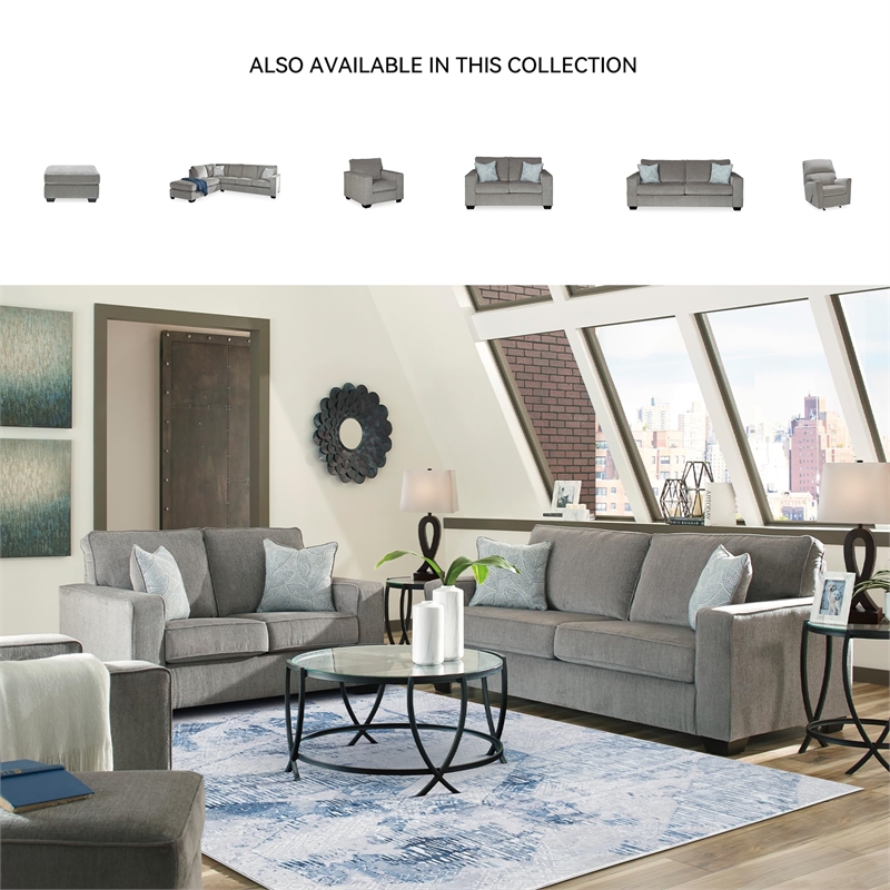 Bowery Hill Modern / Contemporary Fabric Sofa in Gray Finish