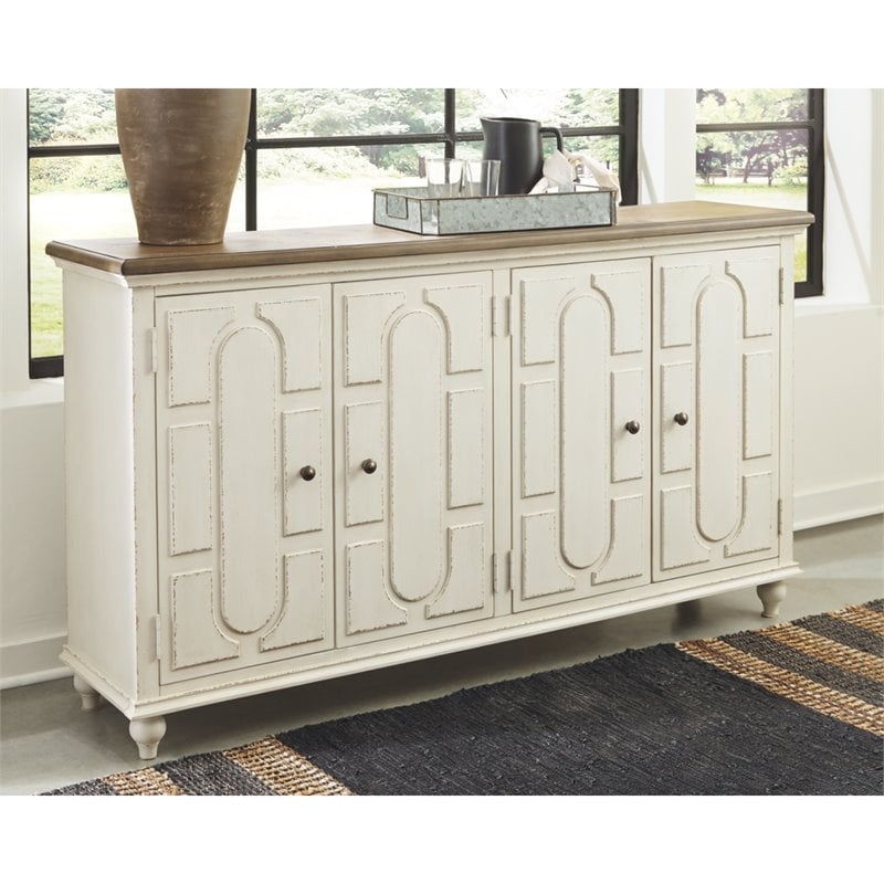 Bowery Hill Modern / Contemporary Wood Off White Accent Cabinet